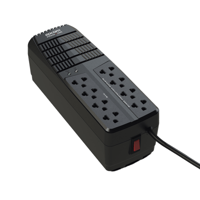 Regulador de Voltaje 1000 VA-500 W /  4 Contactos con AVR / 4 Contactos con Supresor de Picos / Protección RJ11