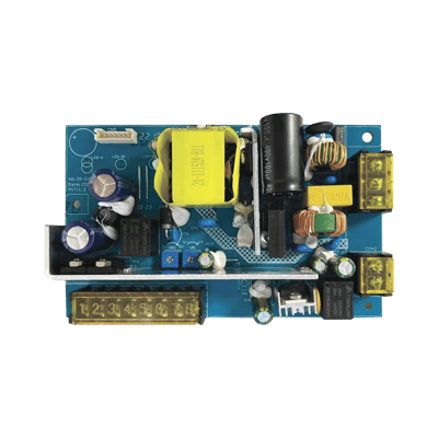 Tablilla de Fuente de alimentación de 1 salida 11-15 Vcc 5 A / Compatible con batería de respaldo y temporizador integrado / Voltaje de entrada 96-264 Vca