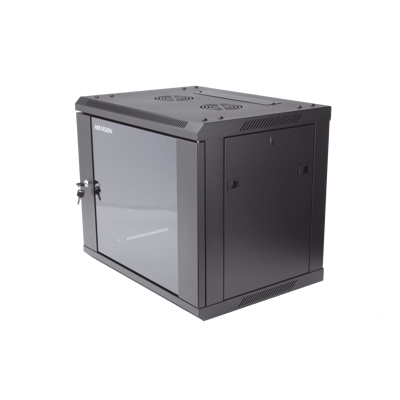 Gabinete para Montaje en Pared - Piso / Puerta de Cristal Templado / Cuerpo Fijo / 9 Unidades de Rack / 19" / Fabricado en Acero