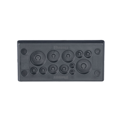 Pasacables Rectangular de Membrana, IP66, 3.39" x 1.42", 12 orificios, para Cables no Terminados. Color Negro