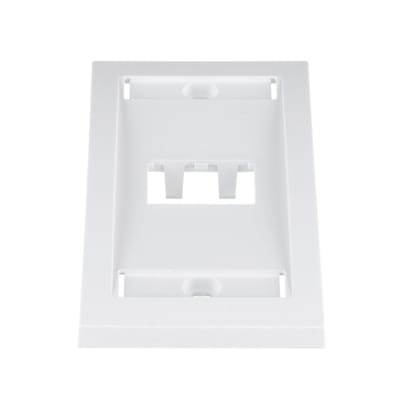 Placa de Pared Vertical Ejecutiva, Salida Para 2 Puertos Mini-Com, Con Espacios Para Etiquetas, Color Blanco