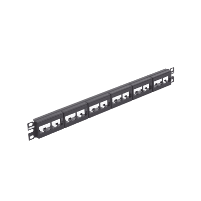 Panel de Parcheo Modular Mini-Com (Sin Conectores), Plano, Sin Blindaje, de 24 Puertos, 1UR
