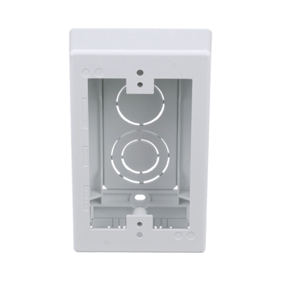 Caja de Pared Superficial, Uso Universal con Placas de Pared, con Cinta Adhesiva, Color Blanco