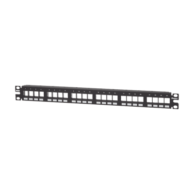 Panel de Parcheo Modular Keystone (Sin Conectores), Numerado y Espacio para Etiquetas, de 24 Puertos, 1UR