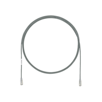 Cable de Parcheo UTP Cat6A, CM/LSZH, Diámetro Reducido (28AWG), Color Gris, 0.30 Metros (1 Pie)