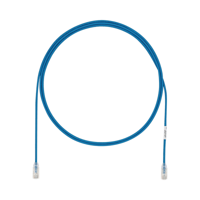 Cable de Parcheo UTP Cat6A, CM/LSZH, Diámetro Reducido (28AWG), Color Azul, 2.13 Metros (7 Pies)