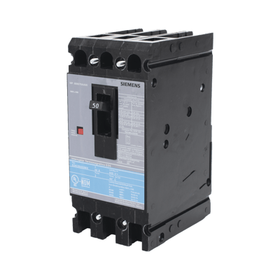 Interruptor Termomagnético ED6 600V 3X50A, Sin zapatas principales.