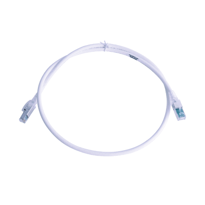 Patch Cord Z-MAX Cat6A S/FTP, CM/LS0H, 0.91 Metros (3 Pies), Color Blanco, Versión Bulk (Sin Empaque Individual)