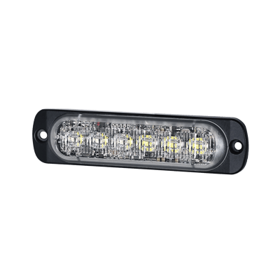 Luz Auxiliar de 12 LED, Rojo/Azul, SAE, Bisel Negro, Lente Transparente