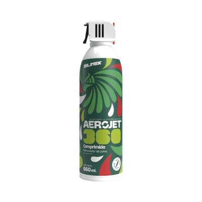 Removedor de polvo y residuos (aire comprimido) con aplicación 360º para limpieza de equipos electrónicos, válvula anti-estallamiento, 660 ml