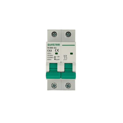 Protección Térmica/ Interruptor 2P, 32 A,  Corriente Alterna 400Vca para Aplicación Fotovoltaica Montaje Riel DIN