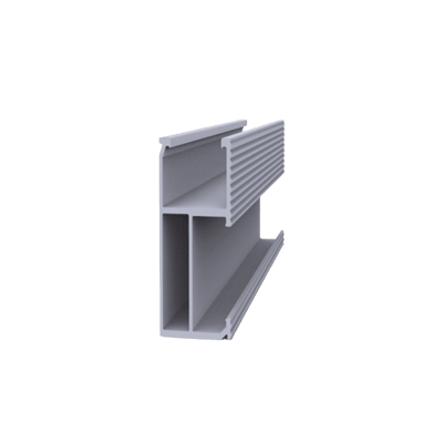 Riel 8 para montaje de módulos fotovoltaicos de aluminio anodizado de 4050mm.