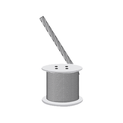 Cable de Retenida 7 Hilos , Resistencia 600 kg, Diámetro 1/8" (Metro). Acero Galvanizado