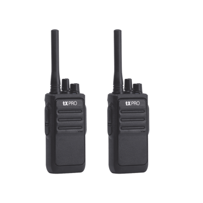 Par Radios Portátiles Analógicos UHF 400-470 MHz / 2W / 16 Canales / Preconfigurados / Listos para Usar