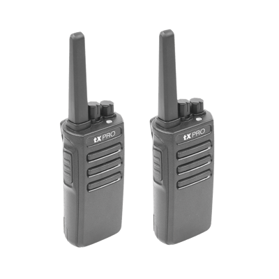 Par Radios Portátiles Analógicos UHF 400-470 MHz / 5W / 16 Canales / Scrambler / Preconfigurados