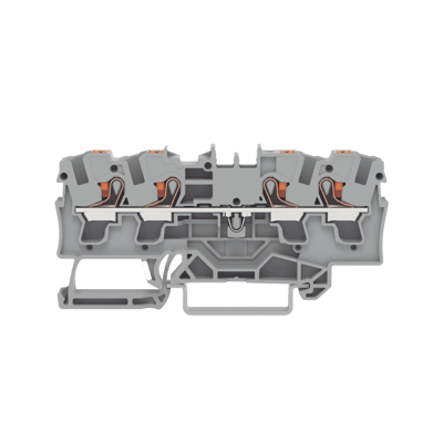 Borna de Paso / 4 Conductores / Push-in CAGE CLAMP® / 4 mm² / 32 A / 800 V / Carril DIN / ATEX IECEx / Prueba Ø4 mm