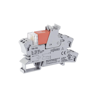 Módulo con Relé / 24 VCC / 16 A / 1 Inversor / Push-in CAGE CLAMP® / LED Rojo / IP20 / Montaje Carril DIN