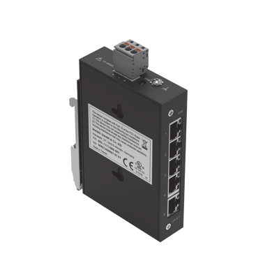 Switch Industrial ECO-Switch / 5 Puertos Gigabit 1000Base-T / Montaje Carril DIN / IP30 / -40°C a +70°C / Alimentación 12-48 VDC