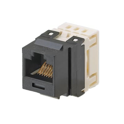 Conector Jack Estilo 110 (de Impacto), Tipo Keystone, Categoría 6, de 8 Posiciones y 8 Cables, Color Negro