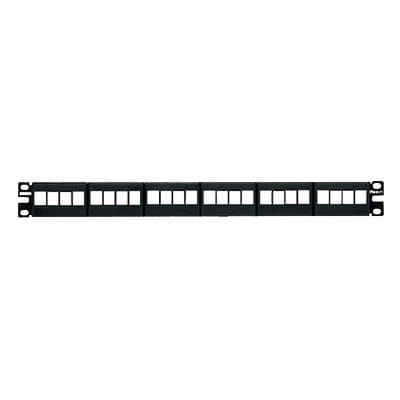Panel de Parcheo Modular Keystone (Sin Conectores), de 24 Puertos, Espacio Para Identificación con Etiqueta Adhesiva, 1UR