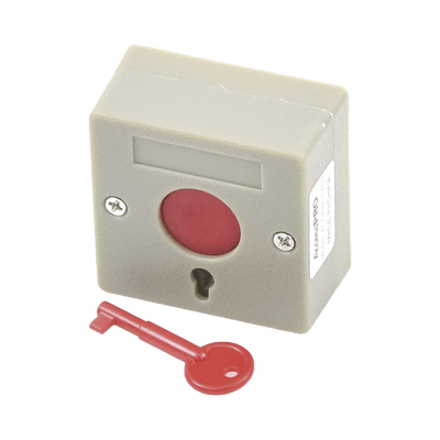 Botón de Pánico a Prueba de Fuego / Restablecimiento con Llave / Tamaño Compacto para Fácil Instalación · AccessPRO