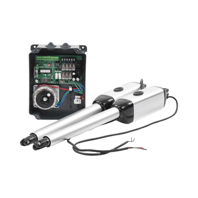 Kit de brazos para automatizar portones vehiculares abatibles de 2 hojas/ 3 Mts / 300 Kg / Uso solo residencial / Compatible con respaldo de energía · ACCESSPRO
