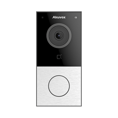 DOORBELL / WIFI / 100% en la Nube / POE / Bluetooth / NFC / Lector de Tarjetas MIFARE / Notificación en APP /  Llamada Telefónica / SIP / ONVIF / IP65 / Cámara 2 MP / Botón con Iluminación / Control de 1 Puerta · AKUVOX