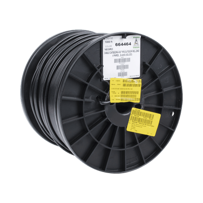 Bobina de 305 Metros (1000 Pies) Cat5e con Gel para Exterior, Color Negro, para Aplicaciones en Sistemas de Redes de Datos y Cableado Estructurado. Uso Intemperie. · CONDUMEX