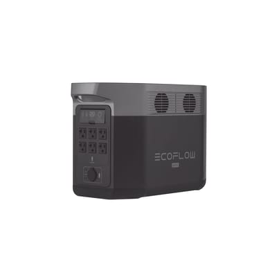 EcoFlow DELTA 2 MAX | Estación de Energía Portátil 2048Wh Litio LFP / 6 AC 2400 W (Max. 3400W) / 2 USB-C 100W / Capacidad para Aumentar Respaldo / Soporta Cargador de Coche 10A a 12.6V / Conectividad WiFi y Bluetooth (App) / Carga Sol · ECOFLOW