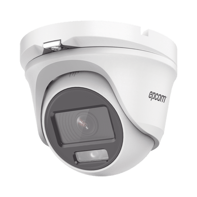 [ColorVu] Eyeball TURBOHD 2 Megapíxel (1080p) / Lente 2.8 mm / Microfono Integrado / Imagen a Color 24/7 / METAL / Luz Blanca 20 mts / Exterior IP66 / TVI-AHD-CVI-CVBS / dWDR · EPCOM PROFESSIONAL