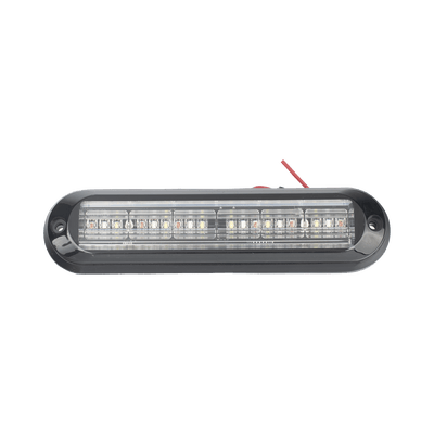 Luz Auxiliar, Ultra Brillante, IP67, 18 LEDs, Tricolor, Color Rojo/Claro/Azul, con mica transparente y bisel negro · EPCOM INDUSTRIAL SIGNALING