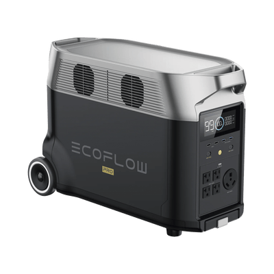 Estación de Energía Portátil DELTA PRO 3600Wh Litio LFP / 5 AC 3600W (7200W Pico) / 2 USB-C 200W / Capacidad para Aumentar Respaldo / Cargador de Coche 10A a 12.6V / Conectividad WiFi y Bluetooth (App) / Carga Solar 1600W Max. · ECOFLOW