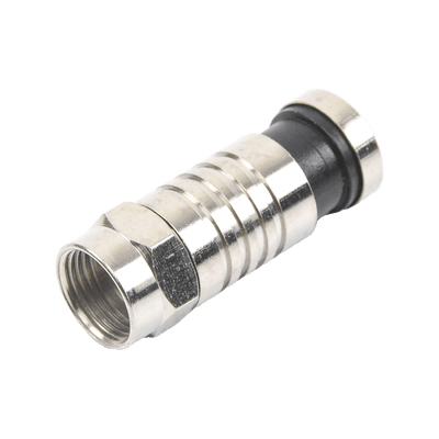 Conector F Macho de Compresión para cable RG-59, Cuerpo de Bronce Niquelado. · EPCOM TITANIUM