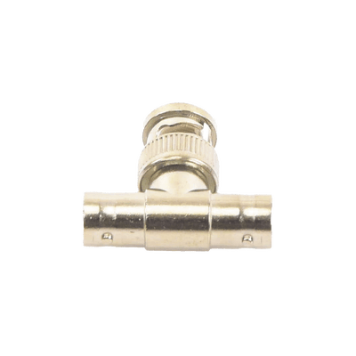 Adaptador en T para 75 Ohm de Conector BNC Macho a Doble BNC Hembra, Níquel/ Oro/ Teflón. · EPCOM TITANIUM