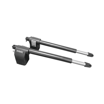 Kit de Operadores Abatibles FAAC 412 Para Puertas de 3 Metros y hasta 300 KG / Operadores no Reversibles y Con llave de Desbloqueo Manual · FAAC