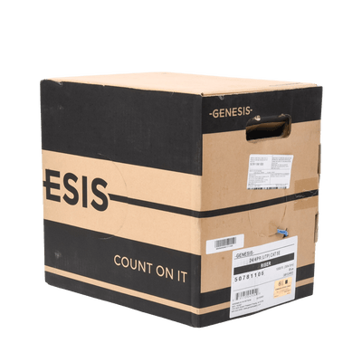 Bobina de 305 Metros (1000 Pies) Cable Par Trenzado Nivel 5 (CAT 5e) / CMR / Color Azul / 4 Pares de Conductores Sólidos de Cobre AWG 24 / Para Aplicaciones de CCTV, Redes de Datos, IP Megapixel, Control RS485 · GENESIS