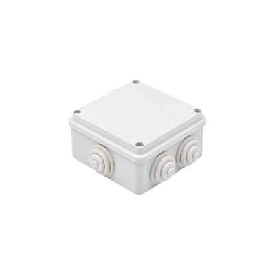 Caja Estanca de PVC Para Derivación y Conexión, 6 Entradas, Tapa Atornillada,100x100x50 mm (Área Interna), Uso Exterior IP55, Material que no Propaga el Fuego y Libre de Hálogenos · GEWISS