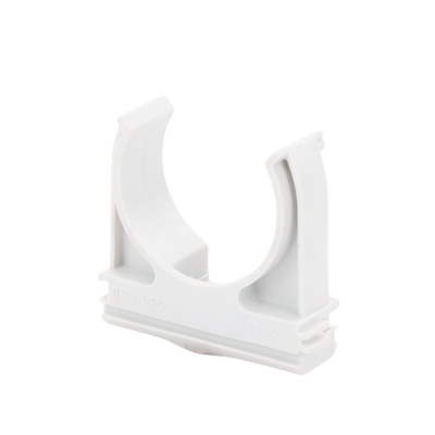 Soporte de presión (Abrazadera), PVC Auto-extinguible, abierto para tubería de 32 mm · GEWISS