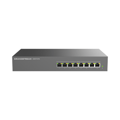 Switch PoE+ Gigabit No Administrable / 8 puertos 10/100/1000 Mbps / 8 puertos PoE+ /  hasta 145W · GRANDSTREAM
