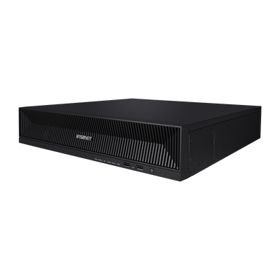 NVR de 16 canales / 32MP / Hasta 4 Discos Duros / Switch PoE+ 16 puertos / Wisenet P2P / H.265 & WiseStream · Hanwha Techwin Wisenet