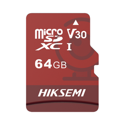 Memoria microSD / Clase 10 de 64GB / Especializada Para Videovigilancia (Uso 24/7) / Compatibles con cámaras HIKVISION y Otras Marcas / 95 MB/s Lectura / 40 MB/s Escritura · HIKSEMI by HIKVISION
