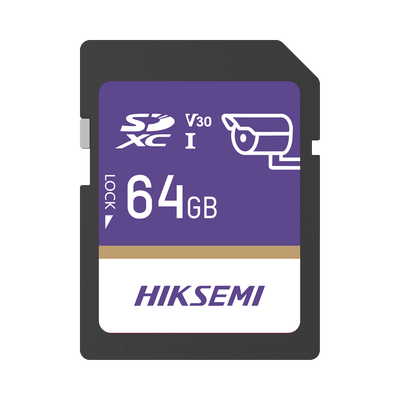 Memoria SD Clase 10 de 64 GB / Especializada Para Videovigilancia · HIKSEMI by HIKVISION