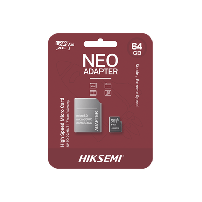 Memoria microSD con Adaptador Ideal para Celular o Tablet / 64 GB / Multipropósito · HIKSEMI by HIKVISION