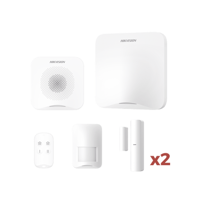 (AX HOME) KIT de Alarma AX HOME / Incluye: 1 Hub con batería de respaldo / 1 Llavero / 1 PIR / 2 Contactos Magnéticos / 1 Sirena / Wi-Fi / Compatible con Hik-Connect P2P y Hik-Partner PRO · HIKVISION