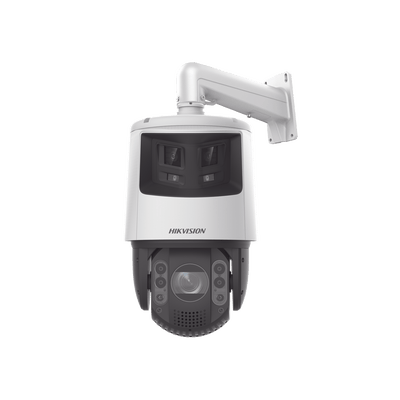 [TandemVu] PTZ IP 4 Megapixel con Cámara Panoramica 6 Megapixel / 25X Zoom / 200 mts IR / 30 mts Luz Blanca / ACUSENSE / IP66 / Alerta Audible y Luz Estroboscopica / Autoseguimiento / Hi-PoE / Alarmas I/O / Ultra Baja Iluminación / Micro SD · HIKVISION