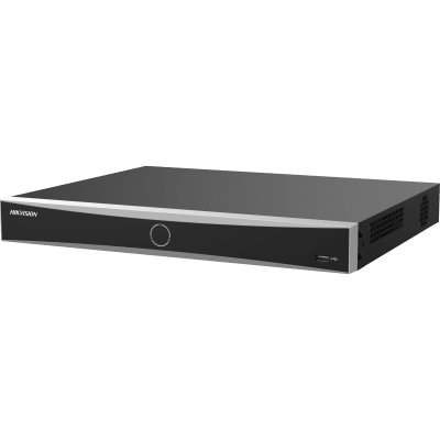 [AcuSearch] NVR 12 Megapixel (4K) / 16 Canales IP / 16 Puertos PoE+ (10/100 Mbps) / Reconocimiento Facial / AcuSense / 2 Bahías para HDD de 16 TB / HDMI 4K / Alarmas I/O · HIKVISION