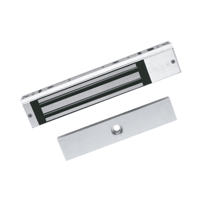 Chapa Magnética de 617 Lbs (280 Kg) / Montaje en Puerta Normal o de Vidrio / Certificado CE /  Uso en Interior / Indicador LED / Magnetismo Anti-residual · HIKVISION