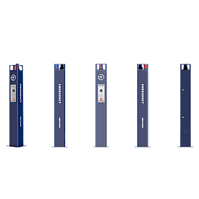 Estación de Pánico / Cámara IP 4MP / Audio Bidireccional 5 m / Micrófono Omnidireccional / Altavoz 30 W / Resistente a Vandalismo / IP66 / Montaje en Piso · HIKVISION