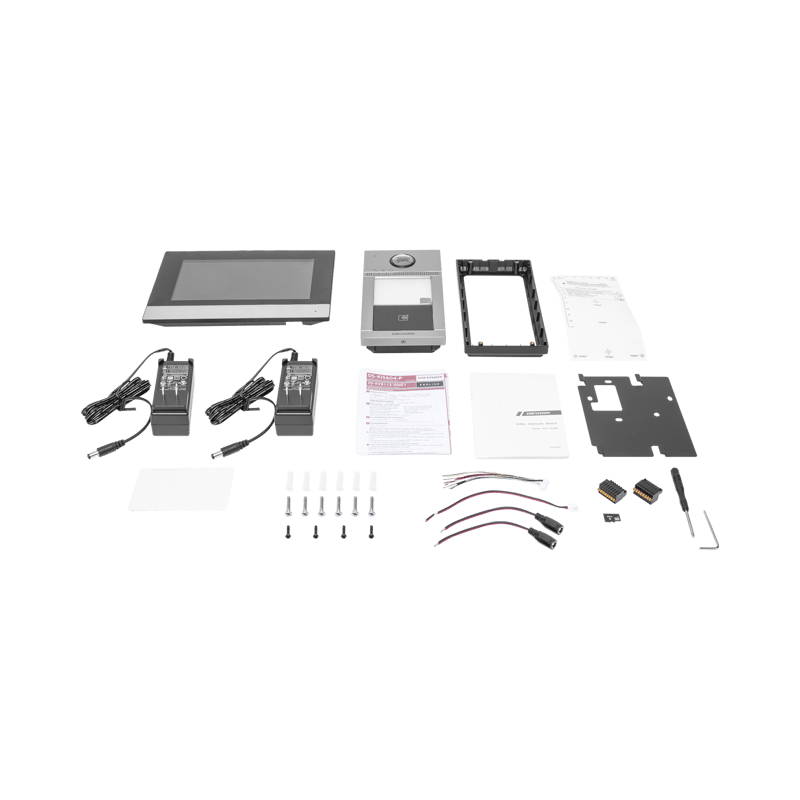 Kit de Videoportero IP PoE Estandar con llamada a App de Smartphone (Hik-Connect) / Apertura con Tarjeta MIFARE / Frente de calle IK08 & IP65 / Soporta 2 puertas · HIKVISION