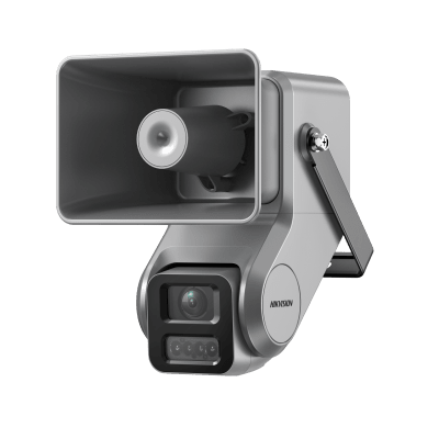 Cámara IP 4 Megapixel + Bocina IP Integrada / Lente Motorizado 2.8 a 12 mm / 7 Watts de Potencia / Exterior IP67 / PoE+ / Metal / DualLight (50 mts IR 20 mts Luz Blanca) /2 Micrófonos Integrados / MicroSD · HIKVISION